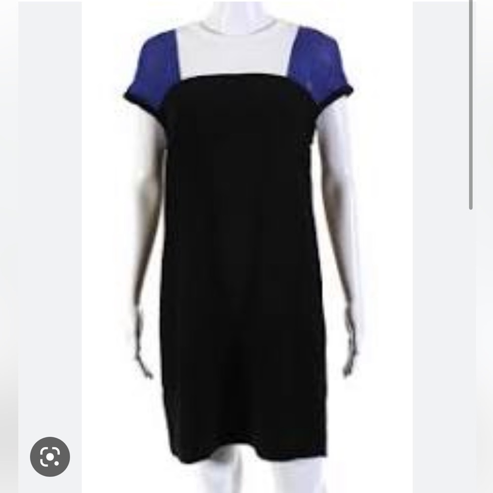 Maje Crepe Colorblock Sleeveless Shift Dress, Large